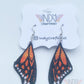 Orange Monarch Butterfly Wing Earrings