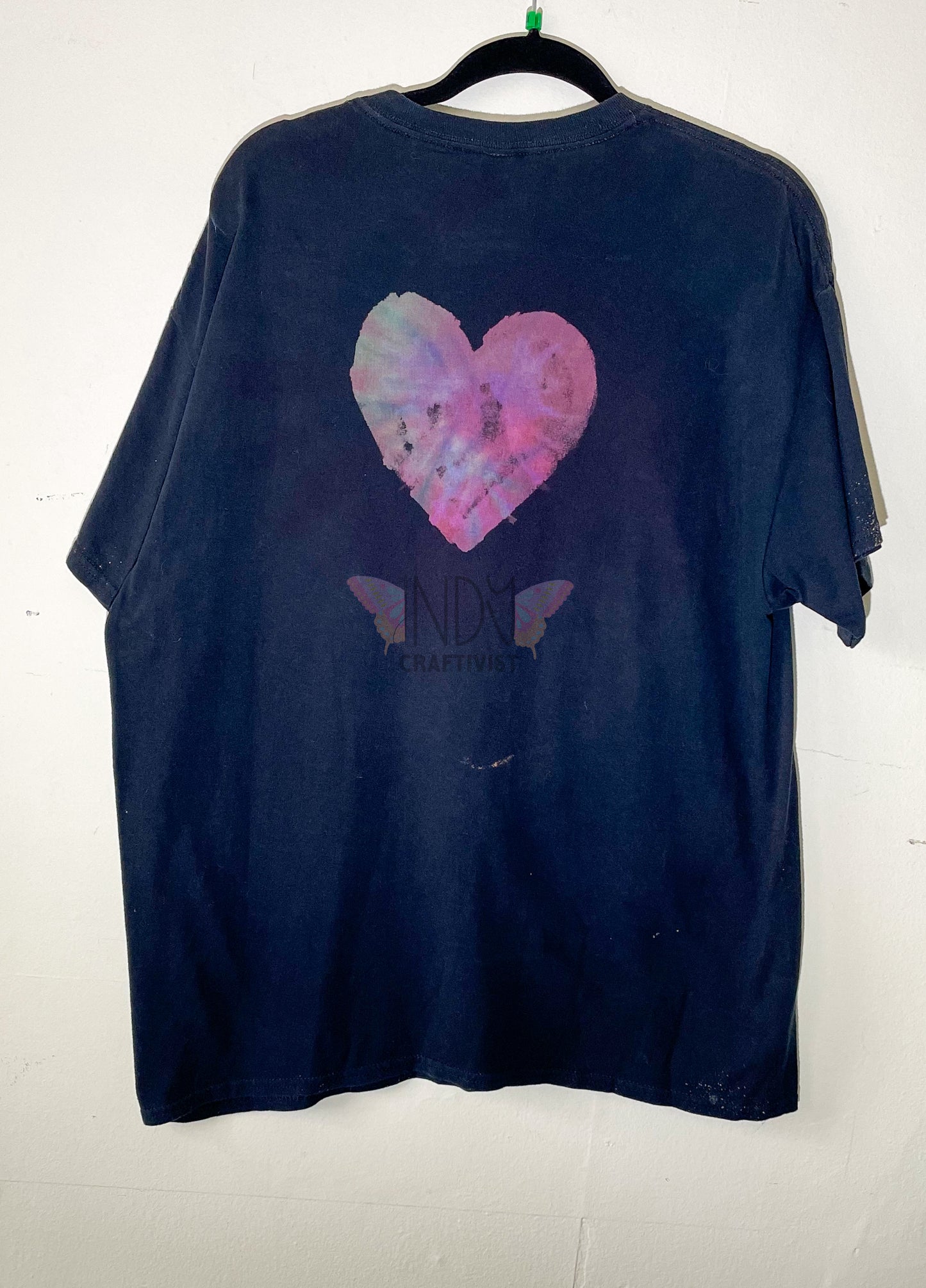 Heart Extra Large Reverse Dyed Tie Dye T-shirt