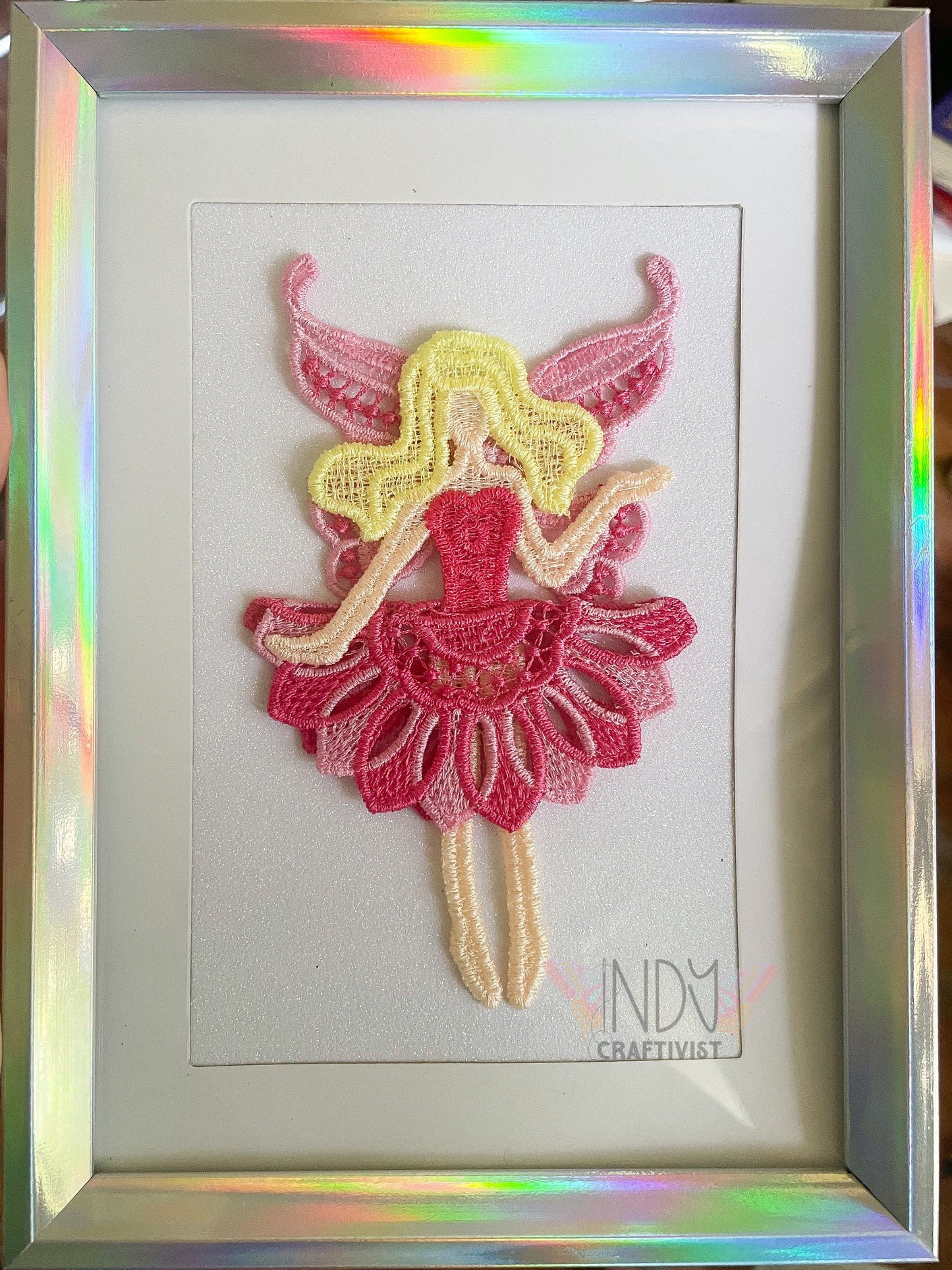 Stephanie Embroidered Faerie Framed Wall Art