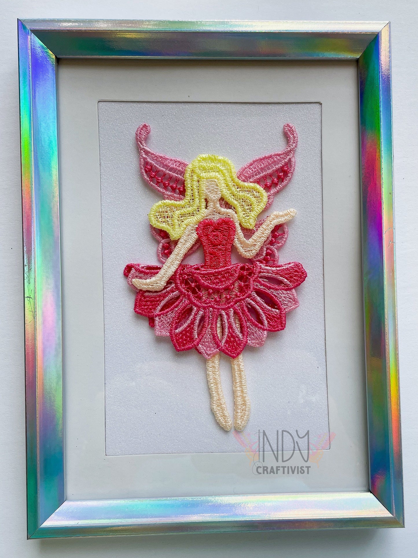 Stephanie Embroidered Faerie Framed Wall Art