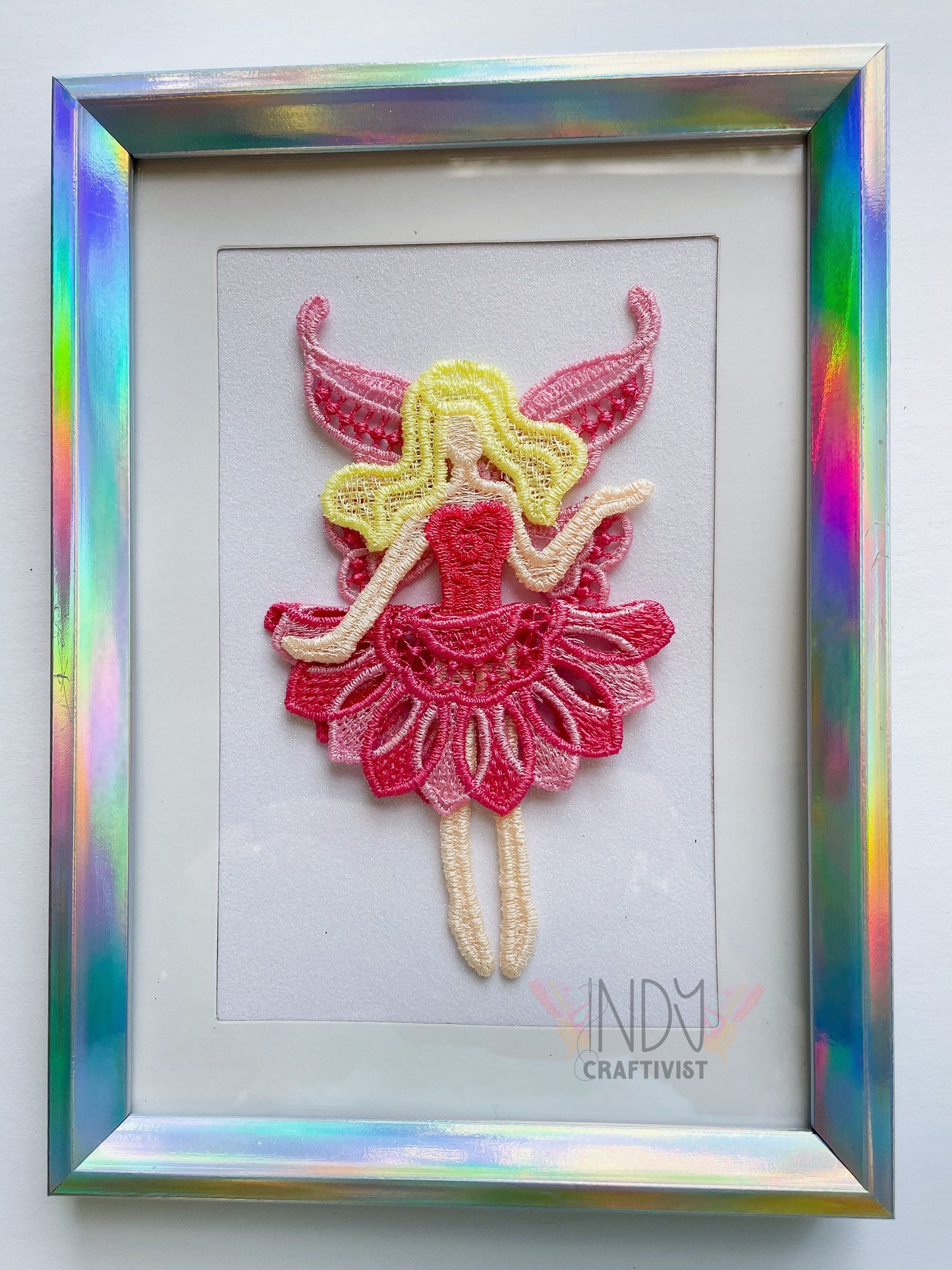 Stephanie Embroidered Faerie Framed Wall Art