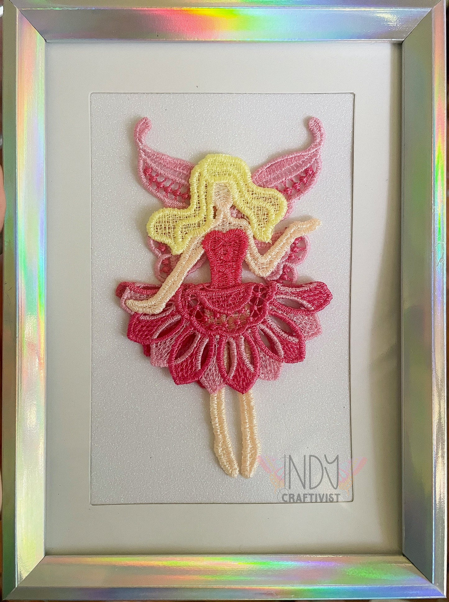 Stephanie Embroidered Faerie Framed Wall Art