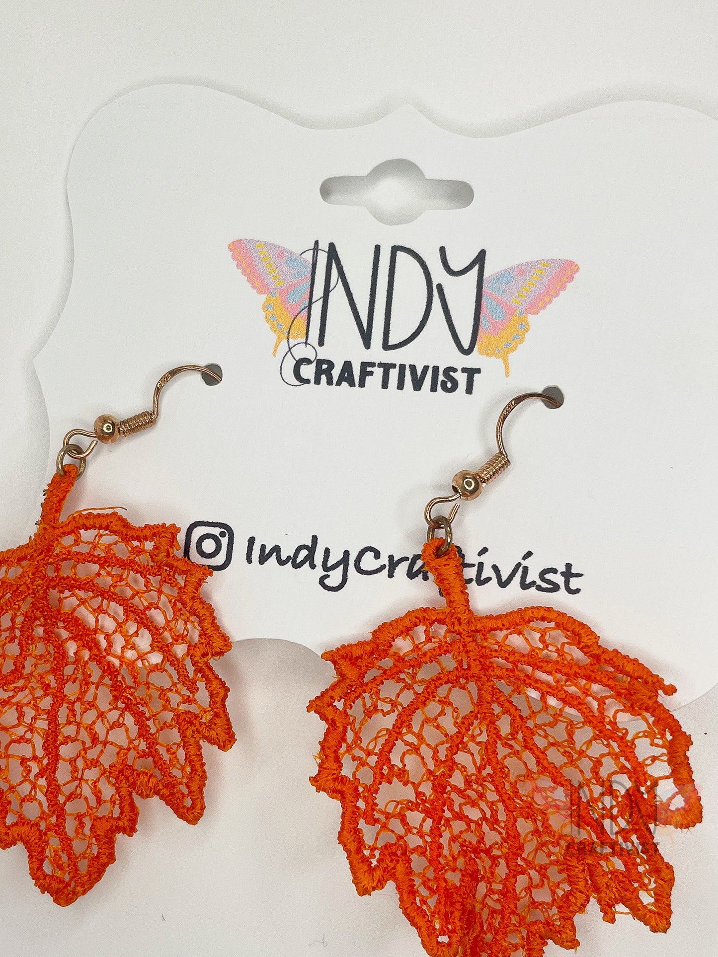 Made-to-Order Maple Leaf Embroidered Earrings