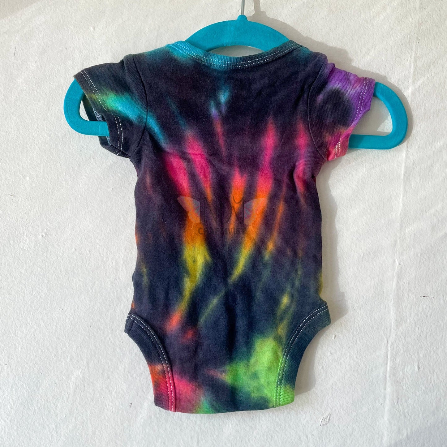 Rainbow with Black Swirl Newborn Tie Dyed Infant Bodysuit