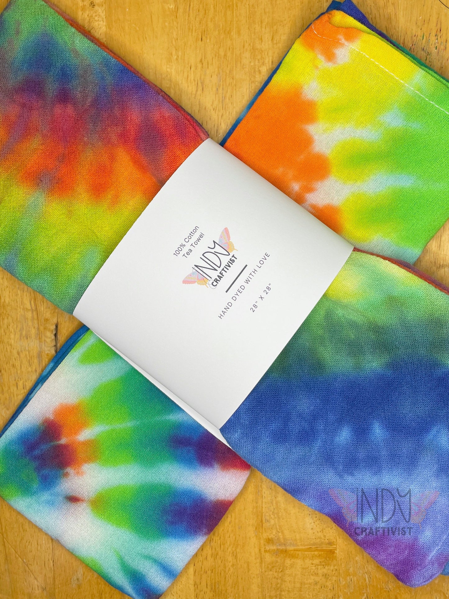 Ice Dyed Tie Dyed Tea Towels