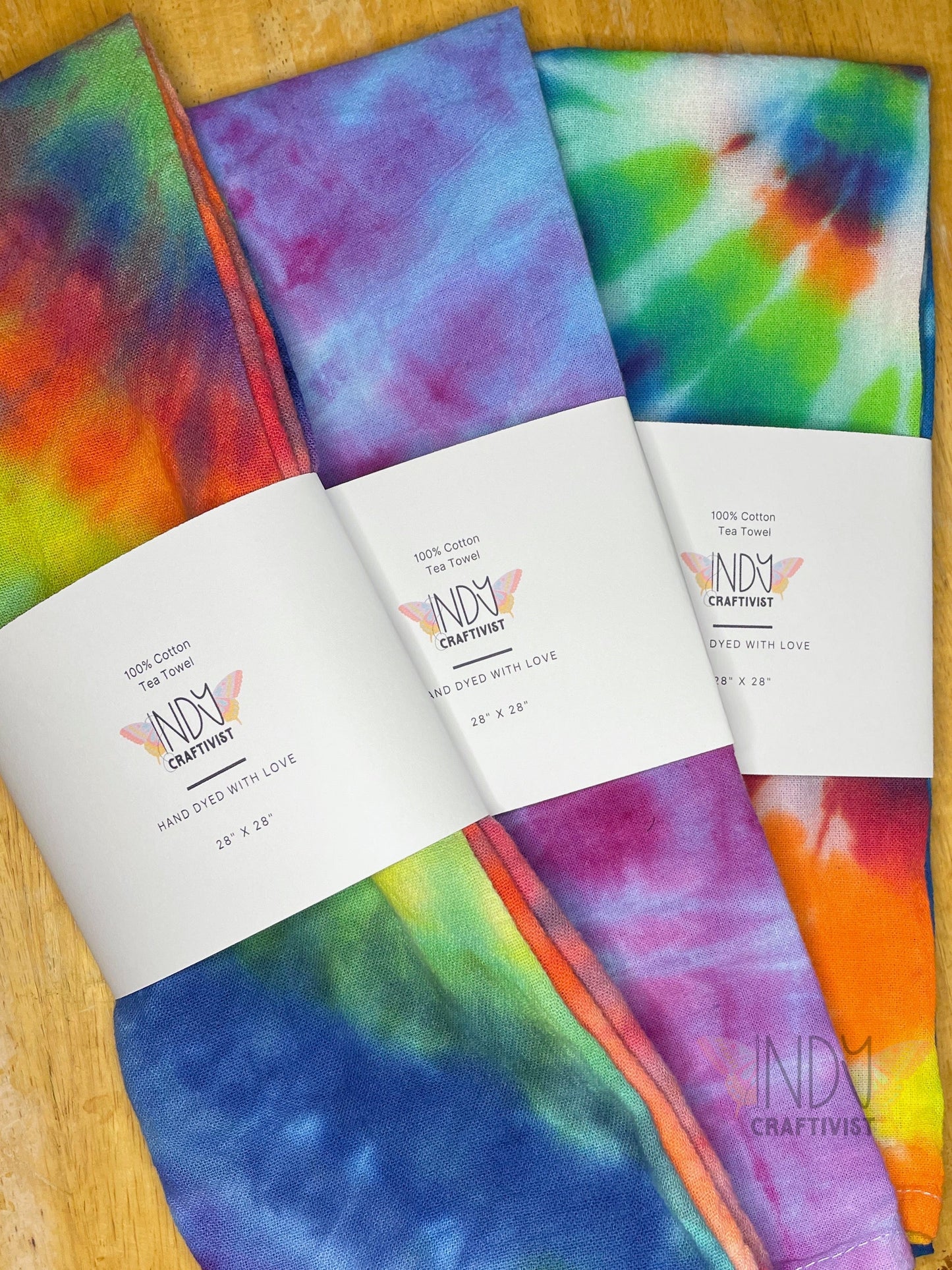 Rainbow Tie Dyed Tea Towels