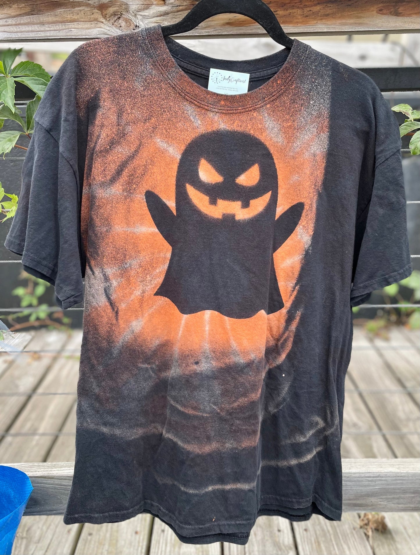 Ghost Adult Extra Large Halloween Reverse Tie Dye T-shirt