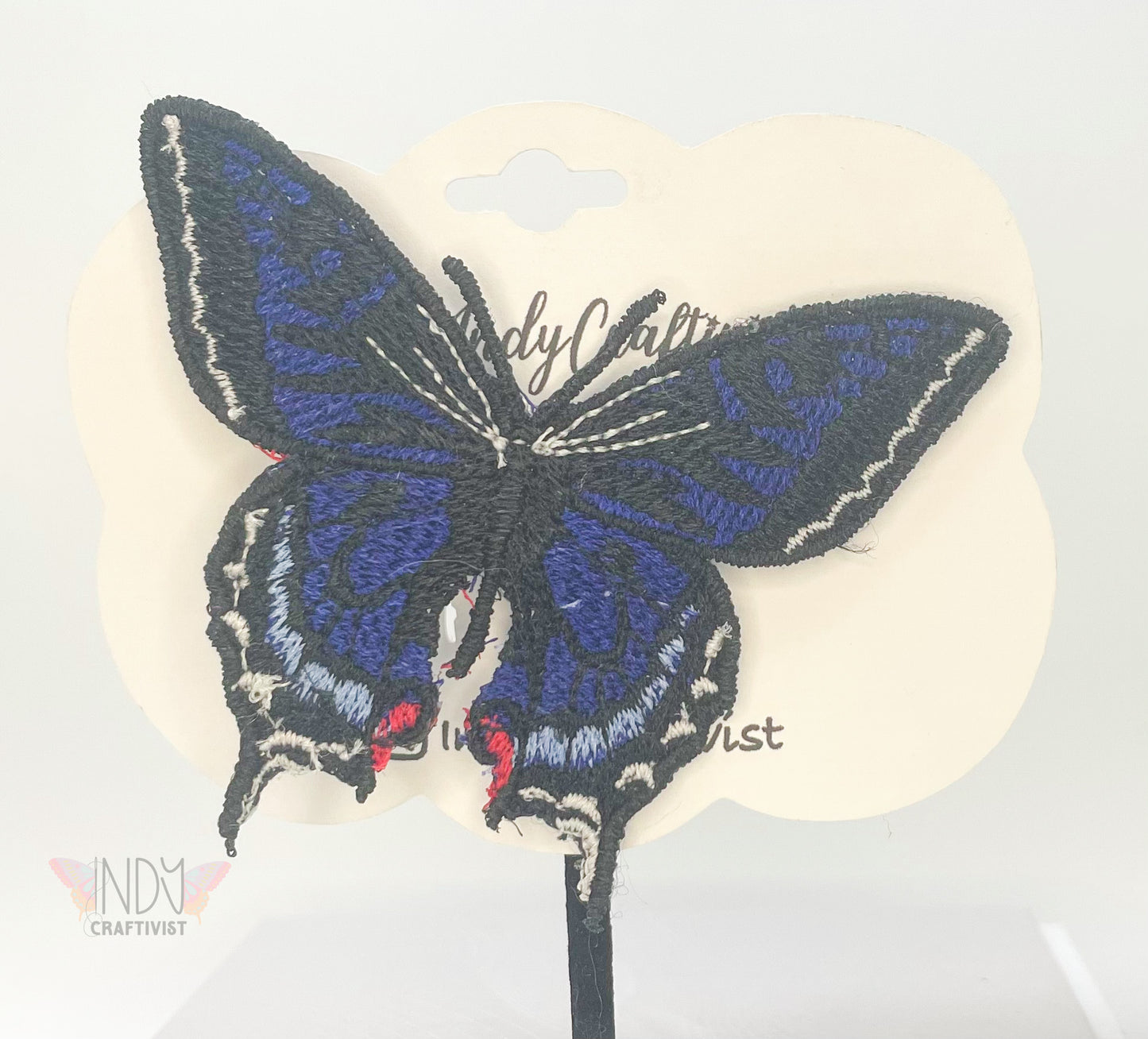Made-To-Order Pipeline Swallowtail Freestanding Lace Embroidered Butterfly Hair Clip