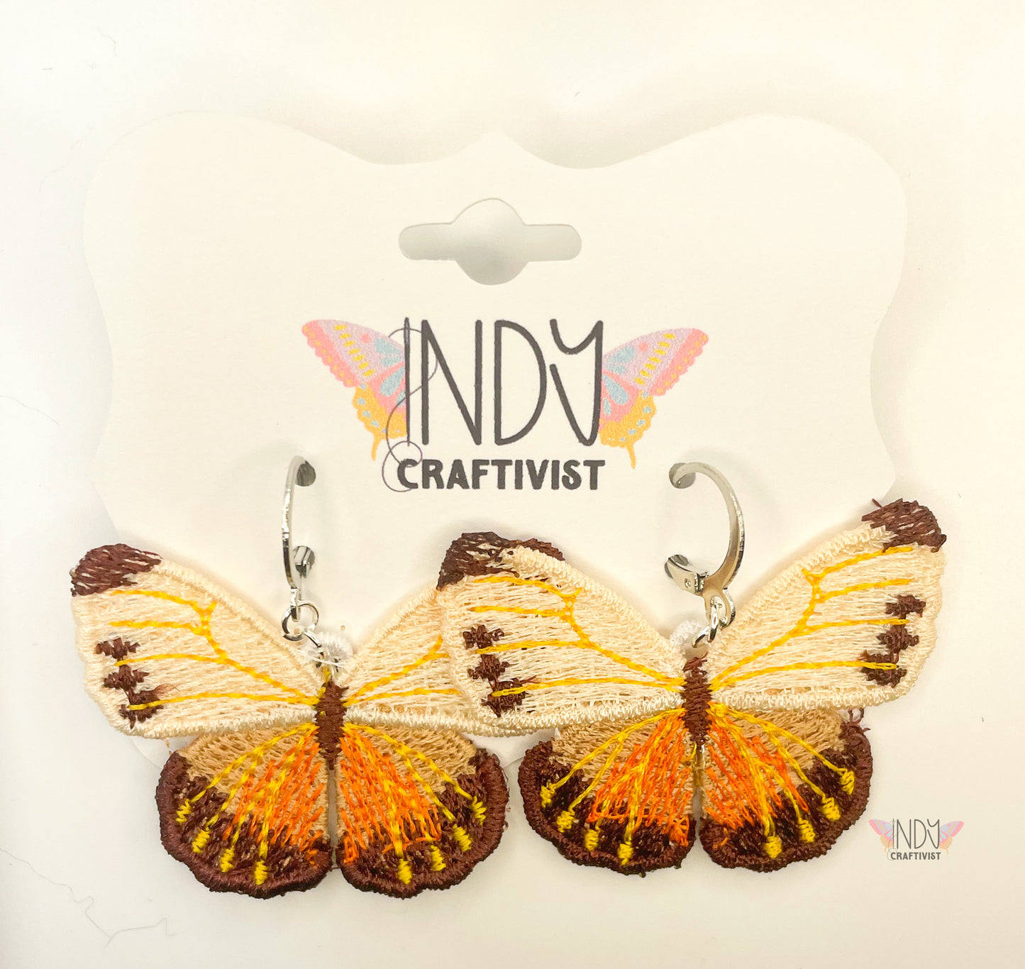 Made-To-Order Brown Tipped Full Butterfly Earrings