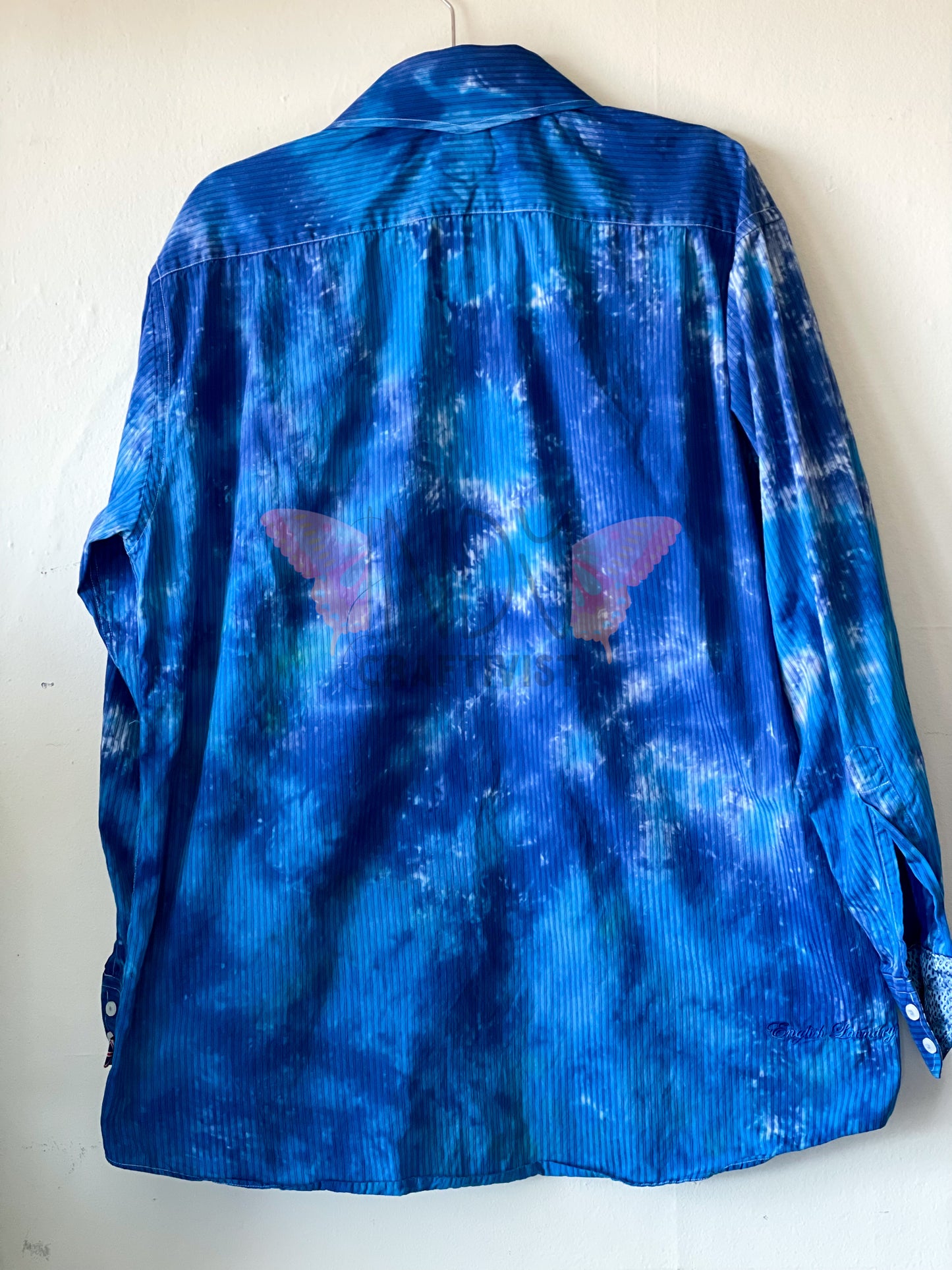 Adult Extra Large Long Sleeve Upcycled Tie Dye Button Down