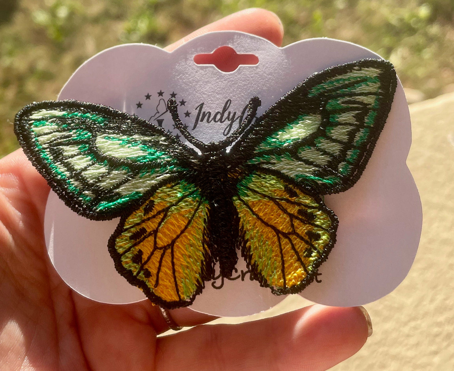 Made-To-Order Cape York Birdwing Freestanding Lace Embroidered Butterfly Brooch