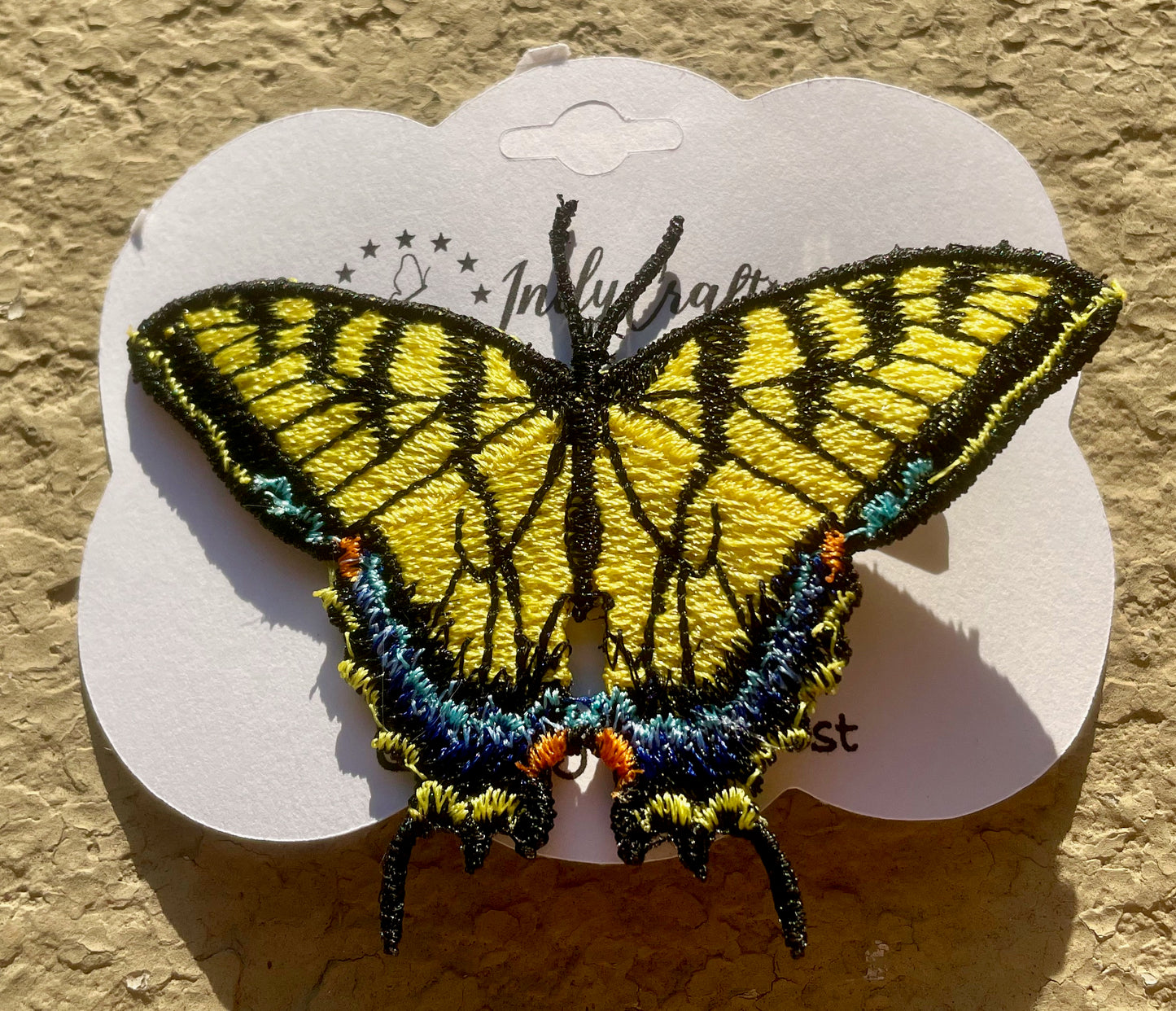 Made-To-Order Eastern Tiger Swallowtail Freestanding Lace Embroidered Butterfly Hair Clip