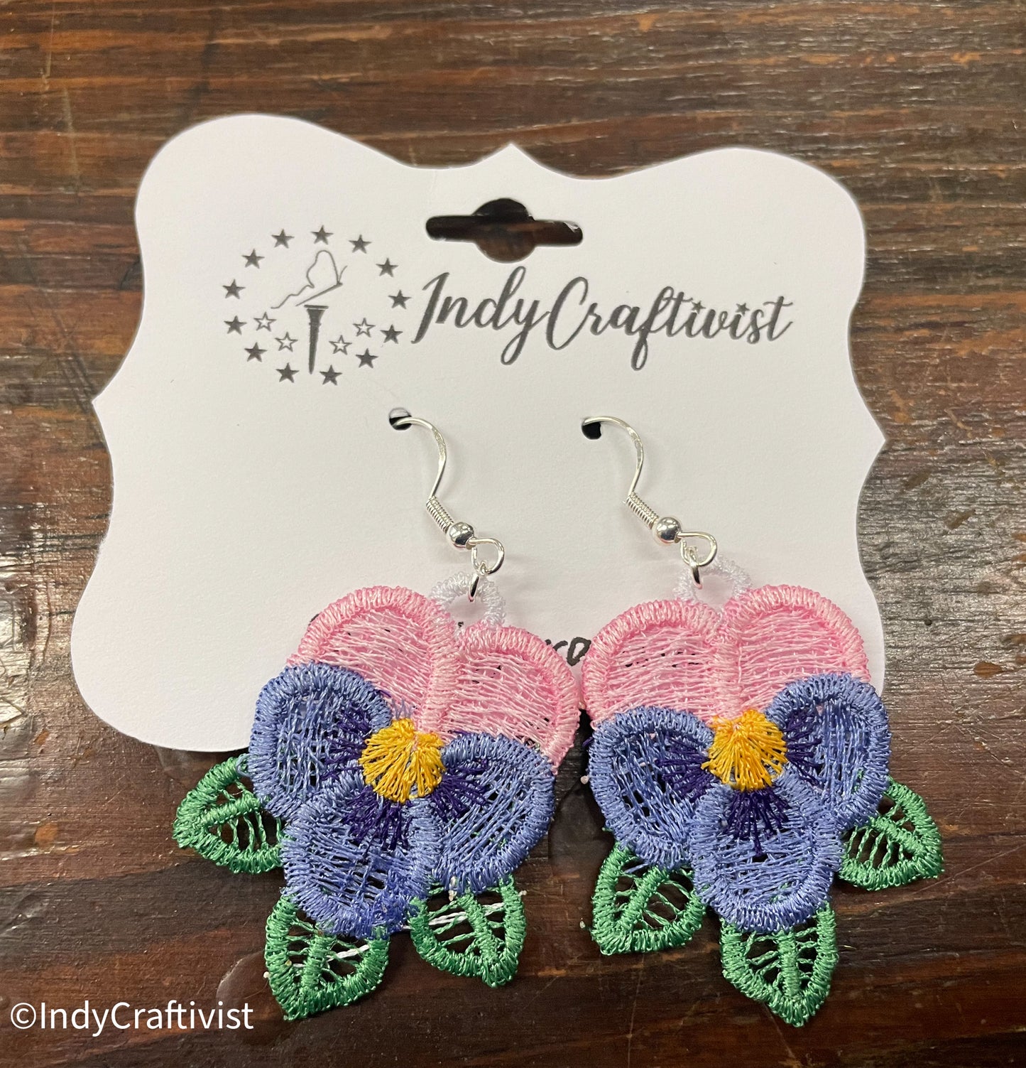 Made-to-Order Pansies Flower Earrings