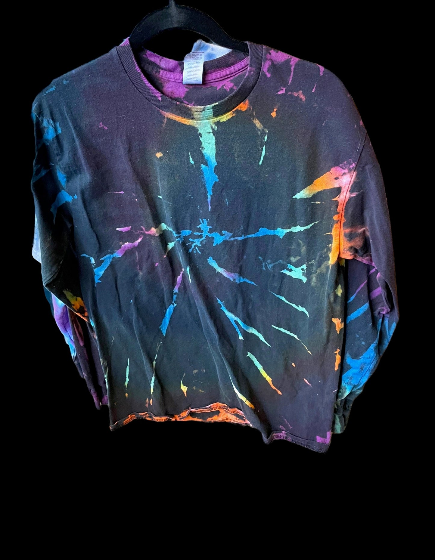 Adult Medium Long Sleeve Reverse Dyed Tie Dye T-shirt