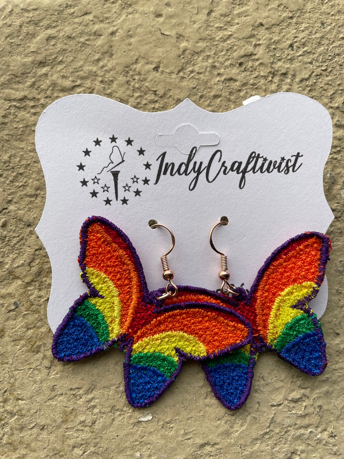 Made-To-Order Rainbow Butterfly Earrings