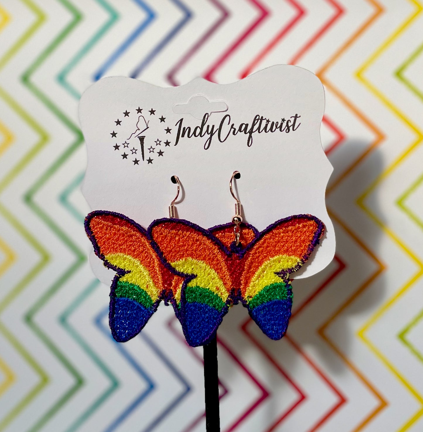 Made-To-Order Rainbow Butterfly Earrings