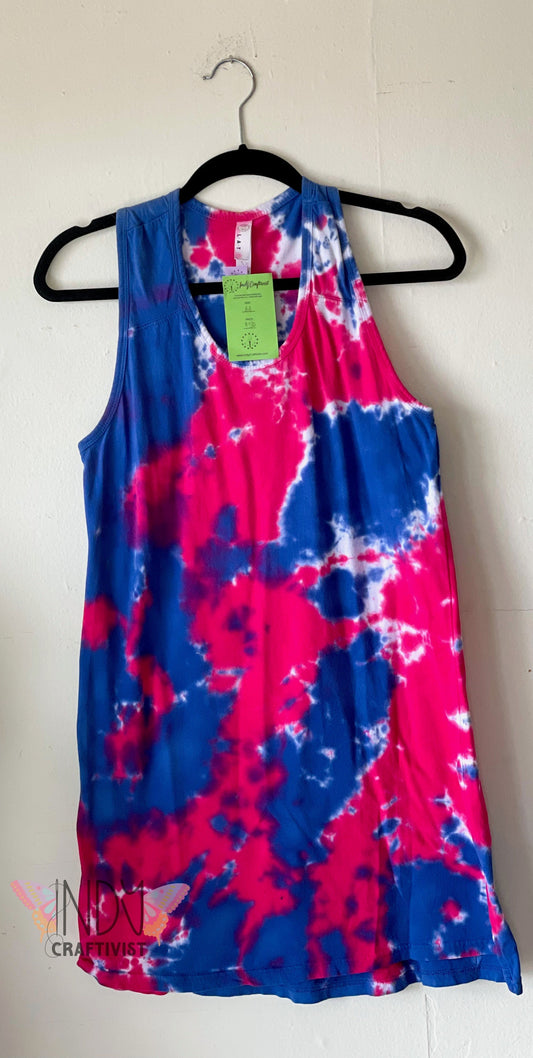 Blue Adult Medium Tie Dye Tank Top Dress