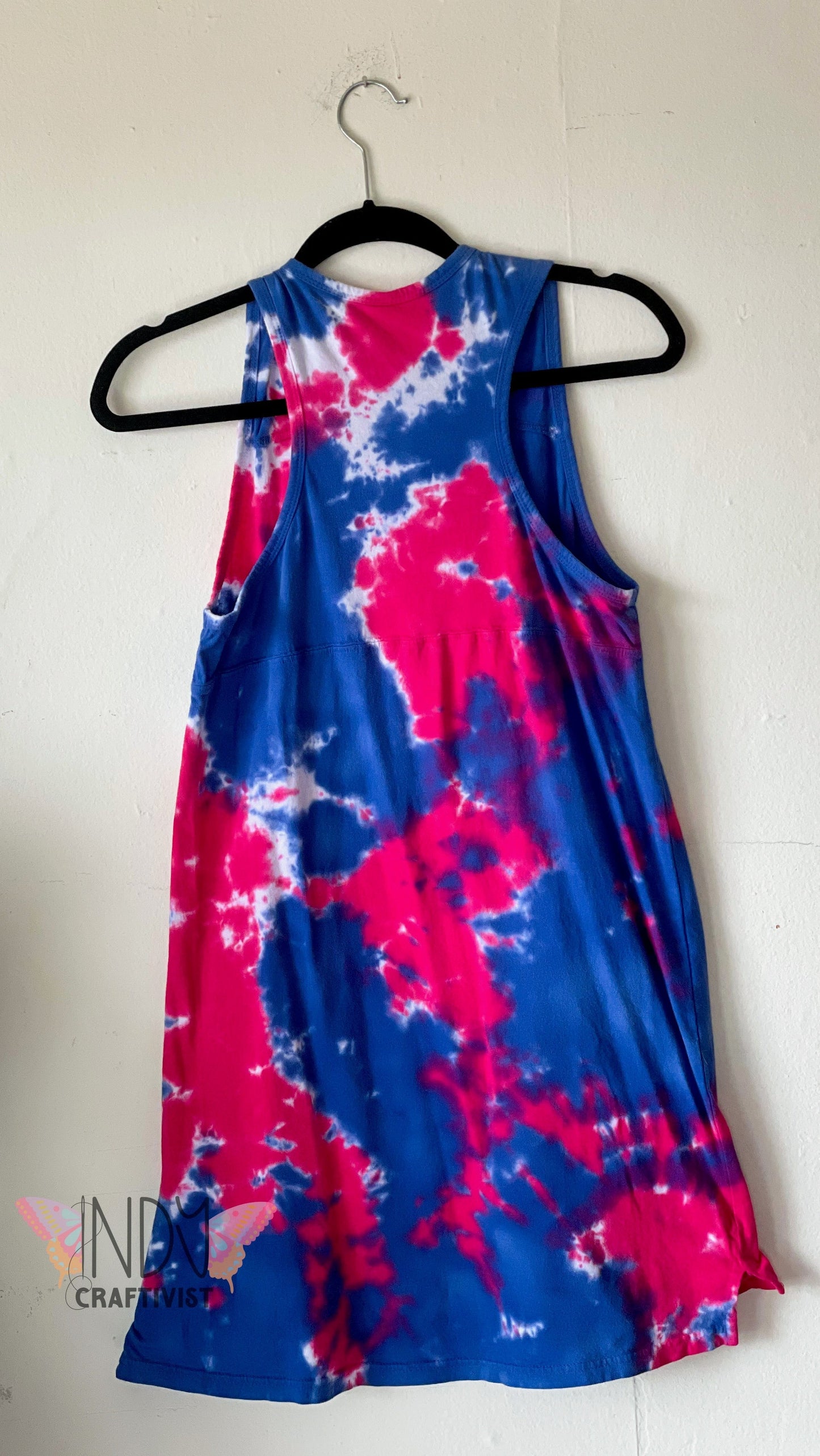 Blue Adult Medium Tie Dye Tank Top Dress