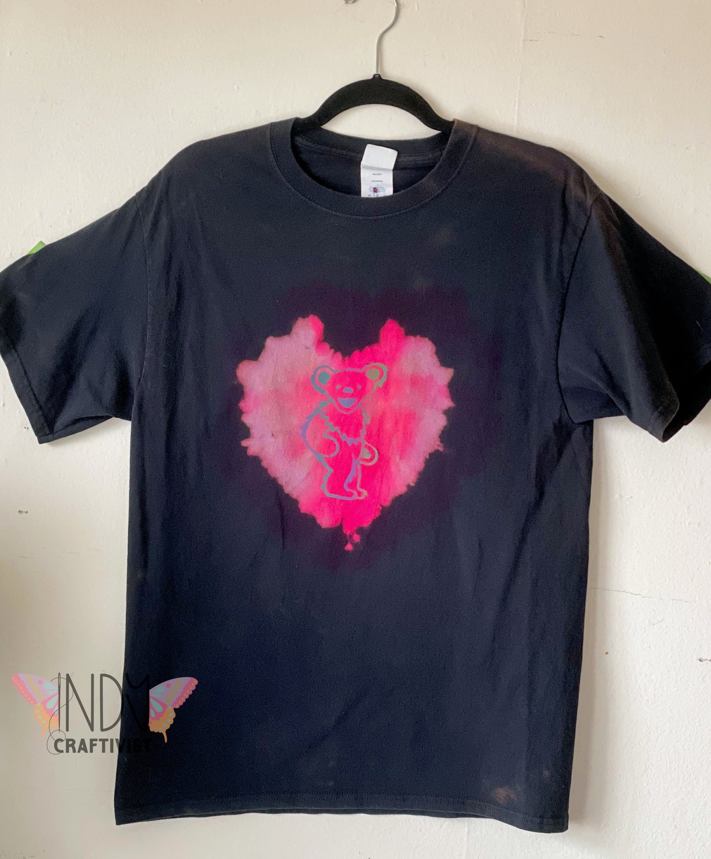Heart Adult Medium Reverse Tie Dye T-shirt