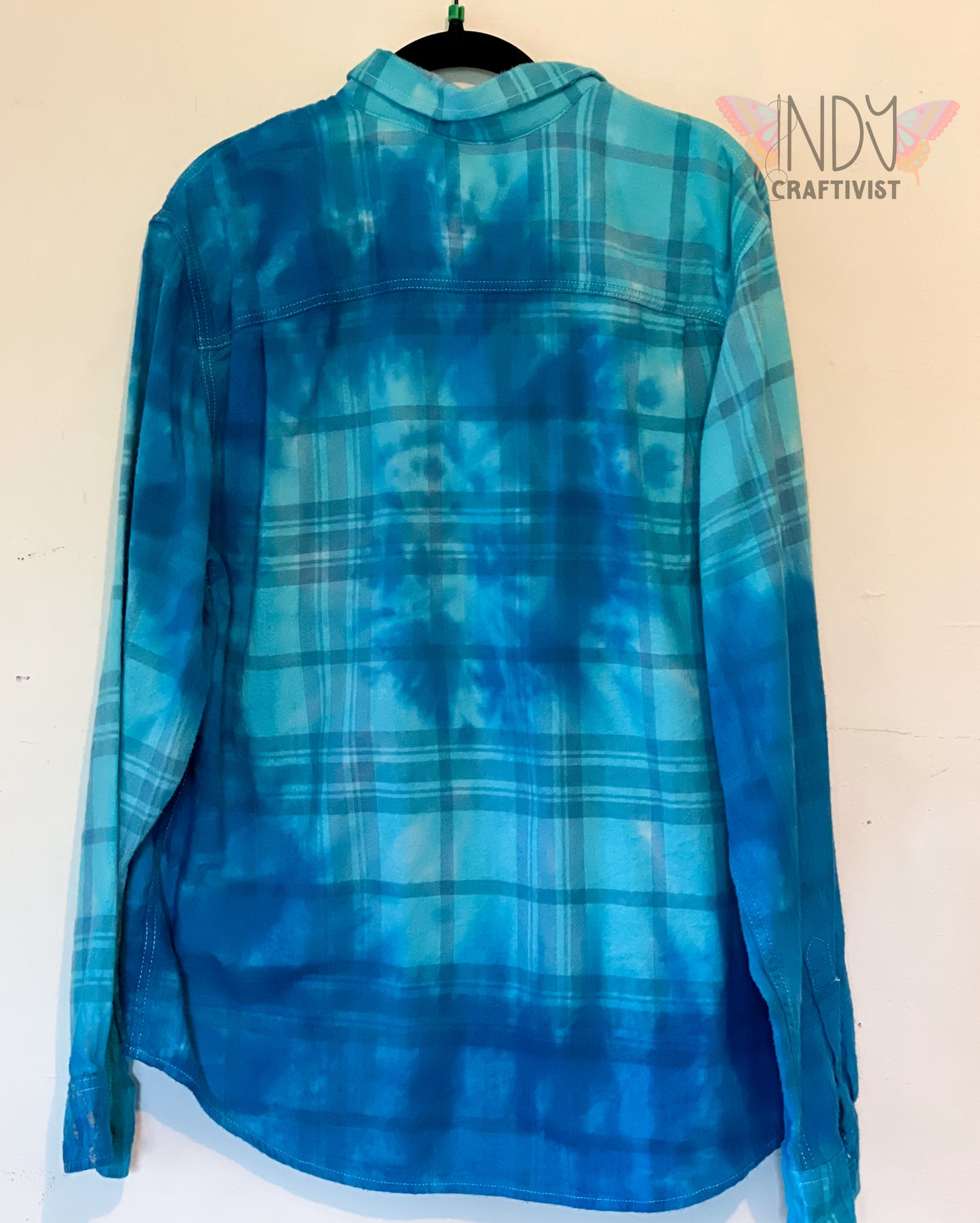 Extra Long Sleeve Upcycled Tie Dye Button Down