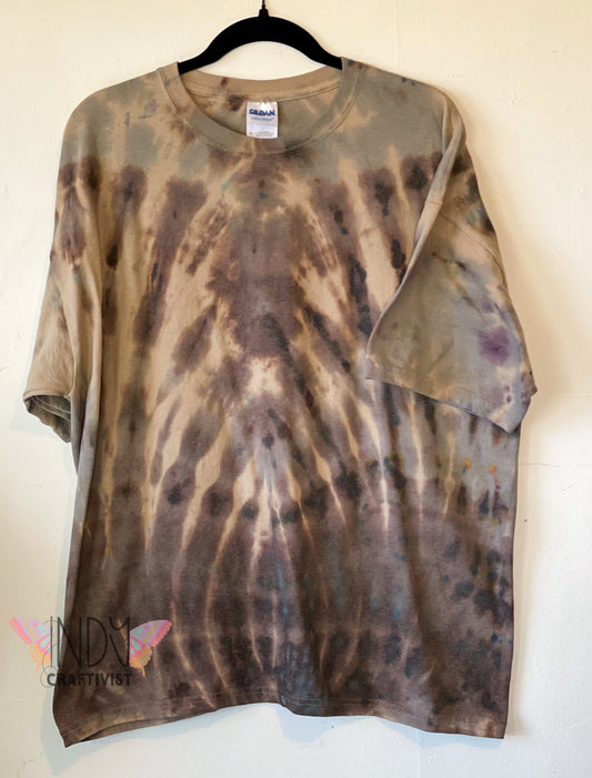 Brown Extra Large 50/50 Tie Dye T-shirt
