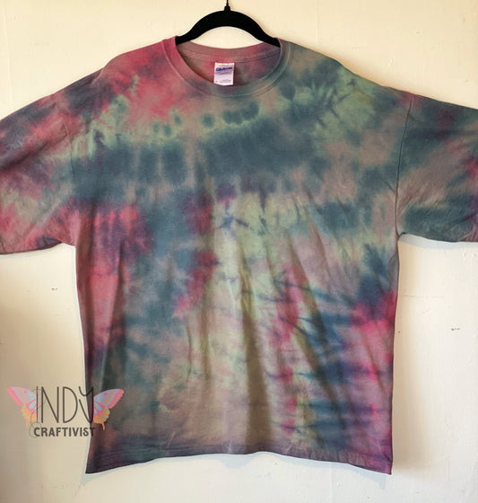 Pink & Blue Scrunch Extra Large 50/50 Tie Dye T-shirt