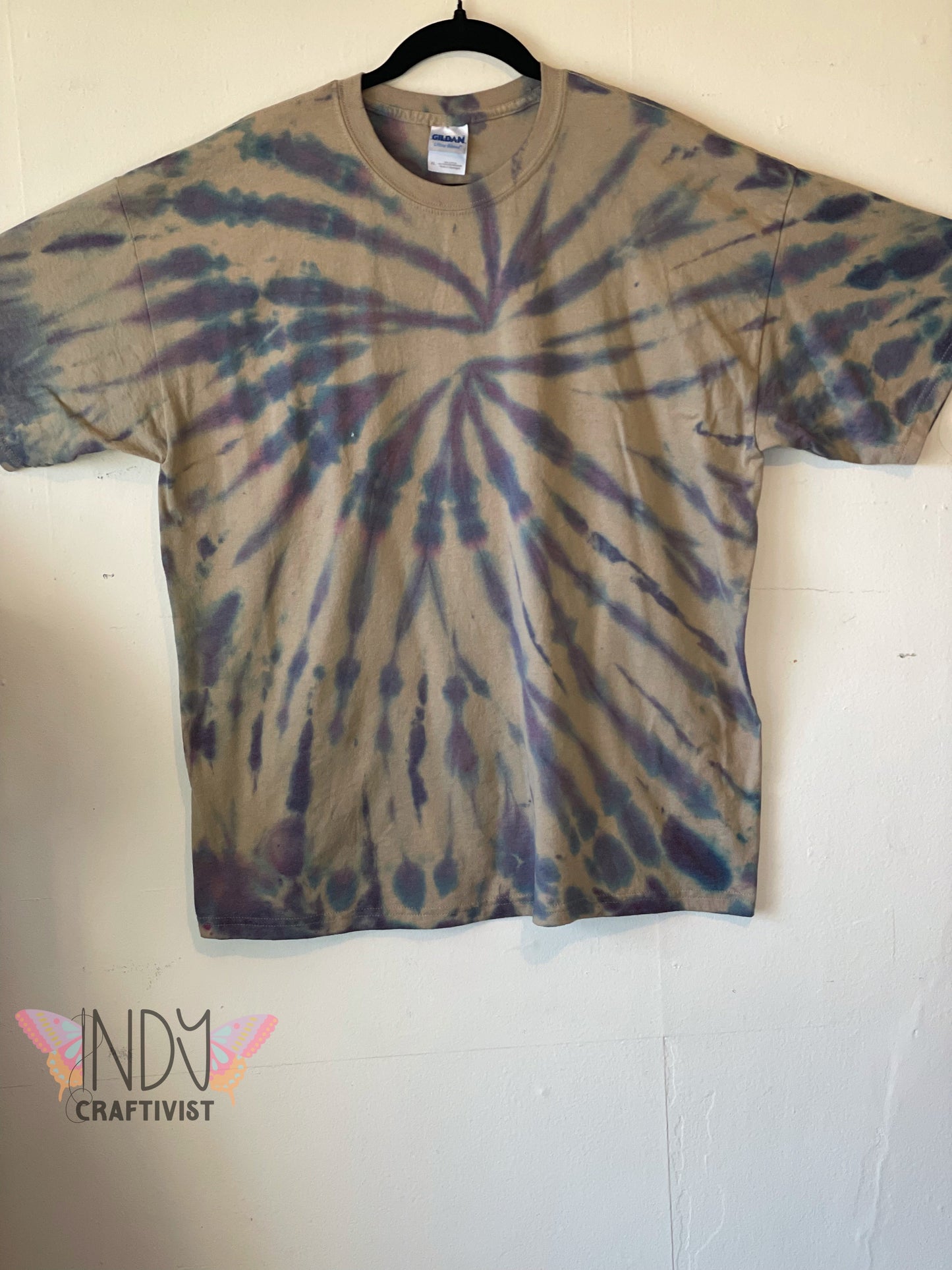 Blue and Purple Swirl Extra Large 50/50 Tie Dye T-shirt