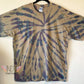 Blue and Purple Swirl Extra Large 50/50 Tie Dye T-shirt