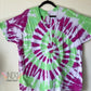 Lime Swirl Adult 2X Upcycled V-neck Tie Dye T-shirt