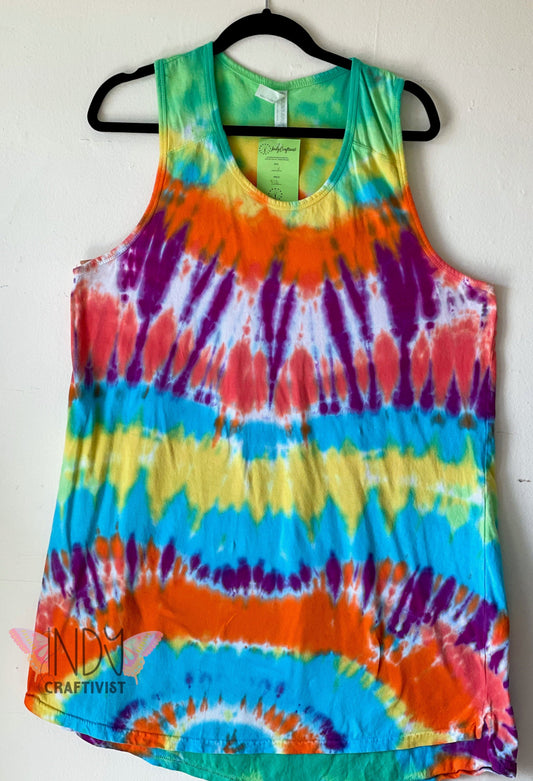 Rainbow Adult 2X Tie Dye Tank Top Dress