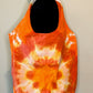 Orange Tie Dye Round Bottom Bag Stuffable Tote Bag