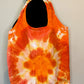 Orange Tie Dye Round Bottom Bag Stuffable Tote Bag