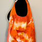 Orange Tie Dye Round Bottom Bag Stuffable Tote Bag