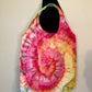 Warm Swirl Tie Dye Round Bottom Bag Stuffable Tote Bag