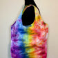 Rainbow Scrunch Tie Dye Round Bottom Bag Stuffable Tote Bag