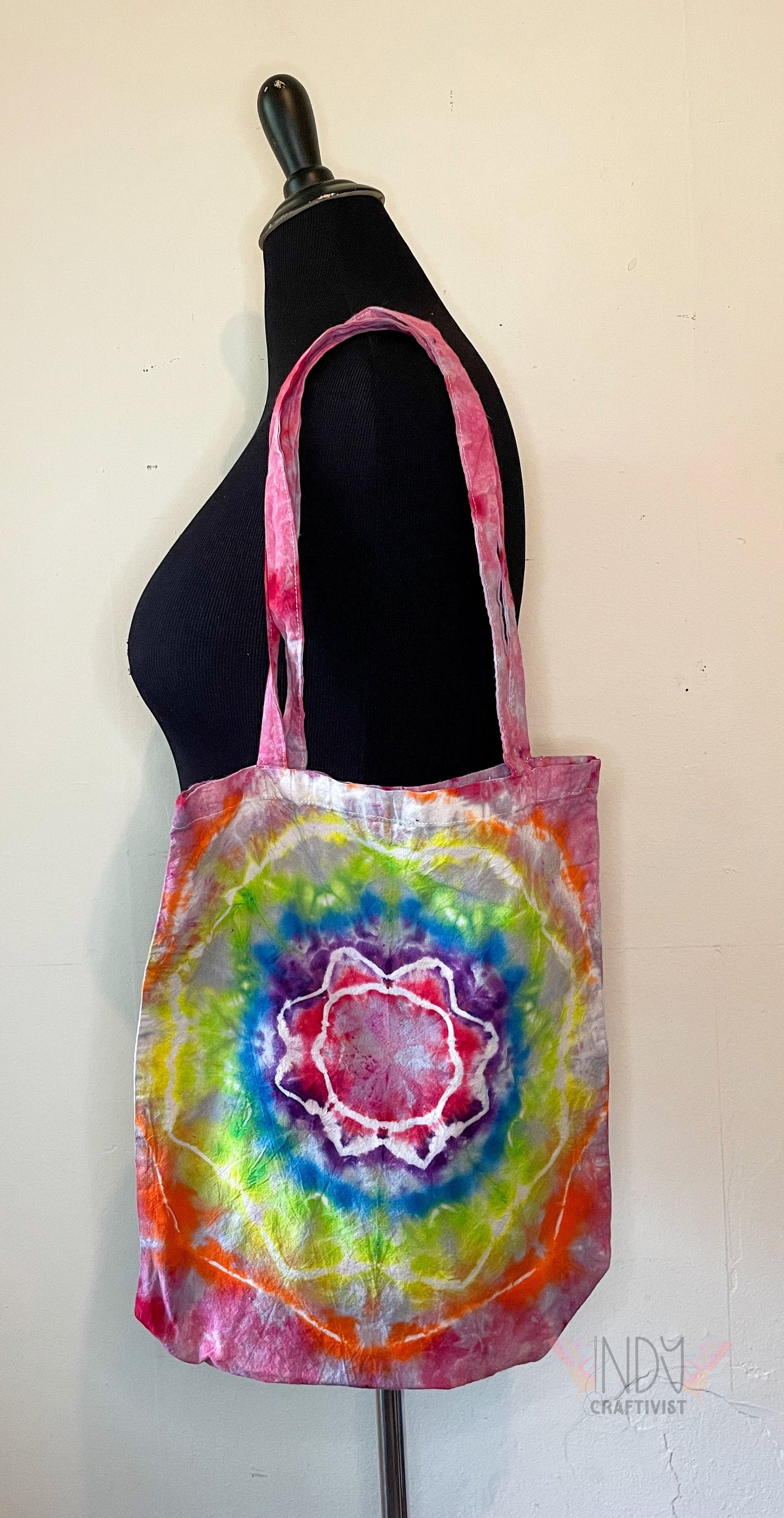 Holographic Mandala Tie Dye Tote Bag