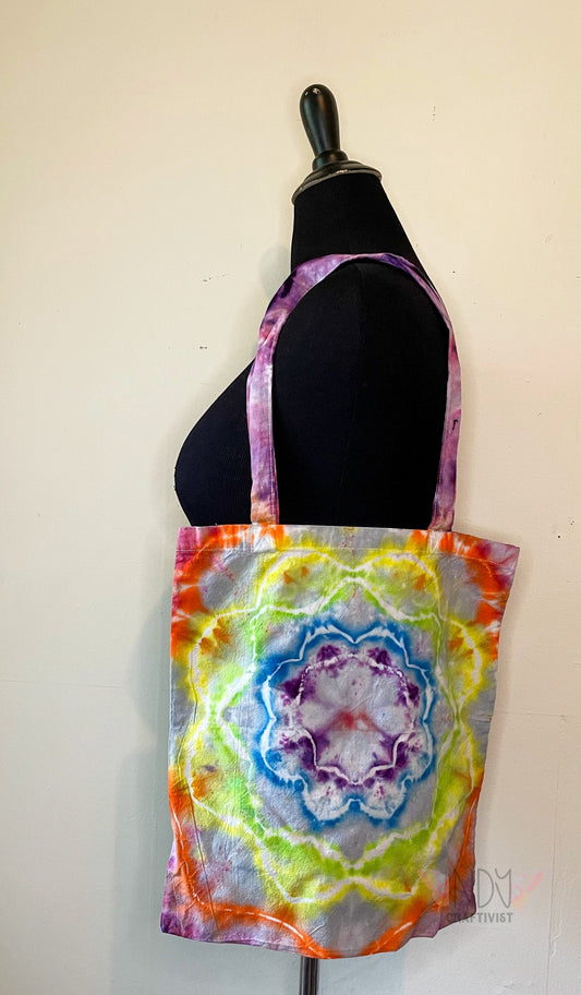 Holographic Mandala Tie Dye Tote Bag