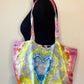 Holographic Heart Tie Dyed Gusseted Tote Bag
