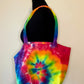 Rainbow Swirl Tie Dyed Gusseted Tote Bag