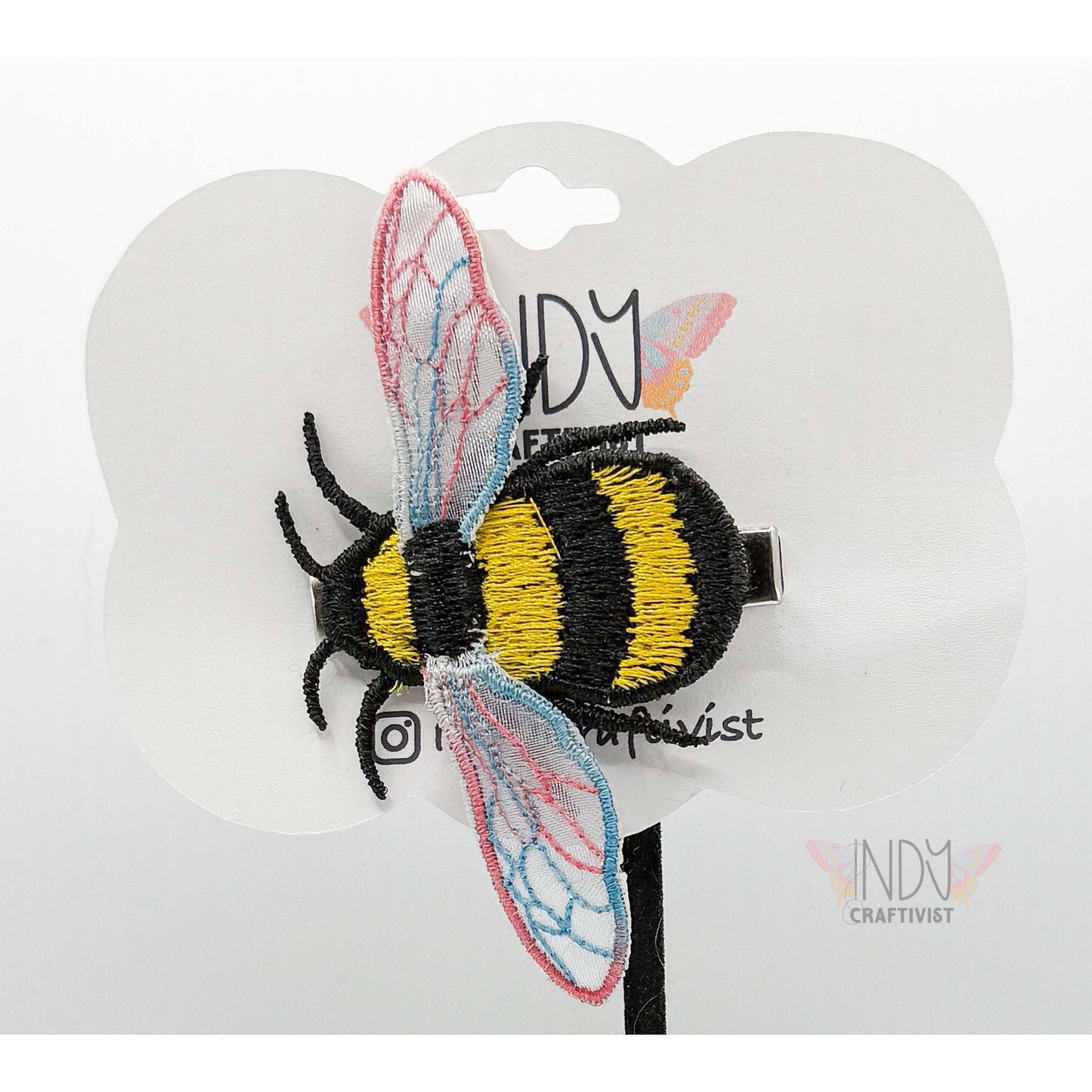 Freestanding Lace Pride Bee Embroidered Hair Jewelry
