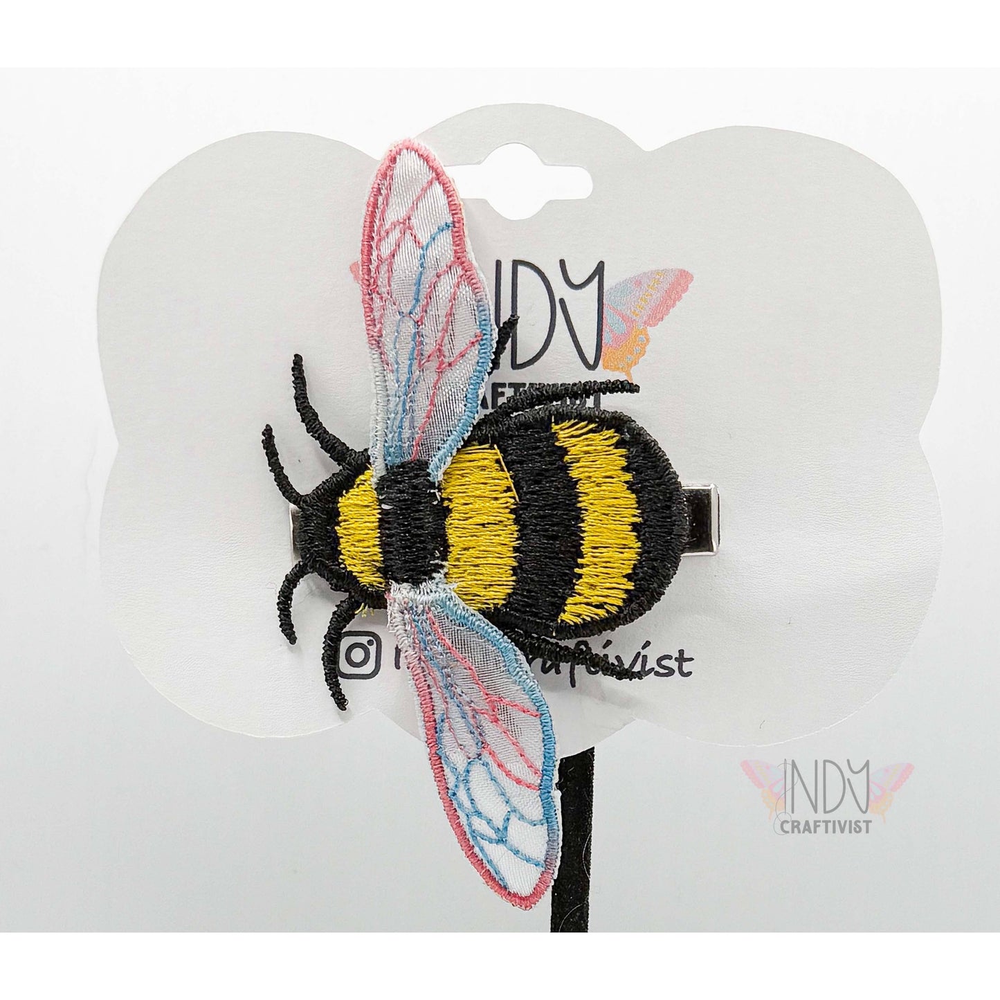 Freestanding Lace Pride Bee Embroidered Hair Jewelry