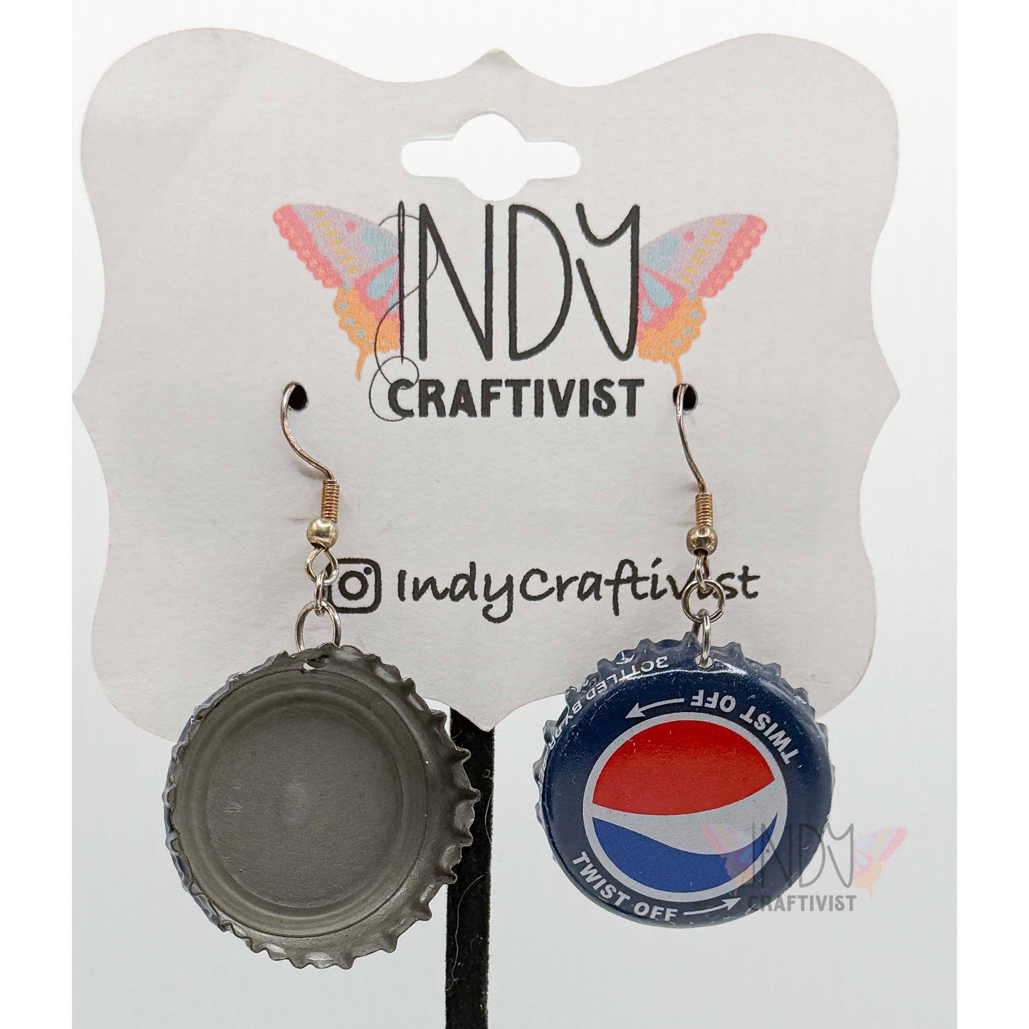Pepsi Soda Bottlecap Earrings