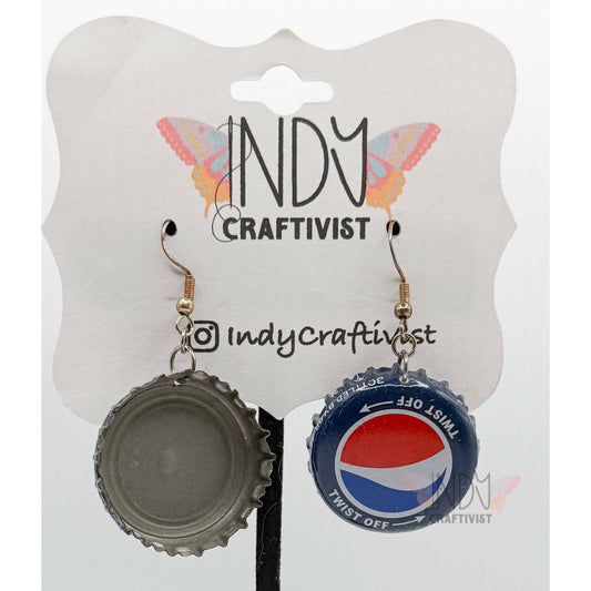 Pepsi Soda Bottlecap Earrings