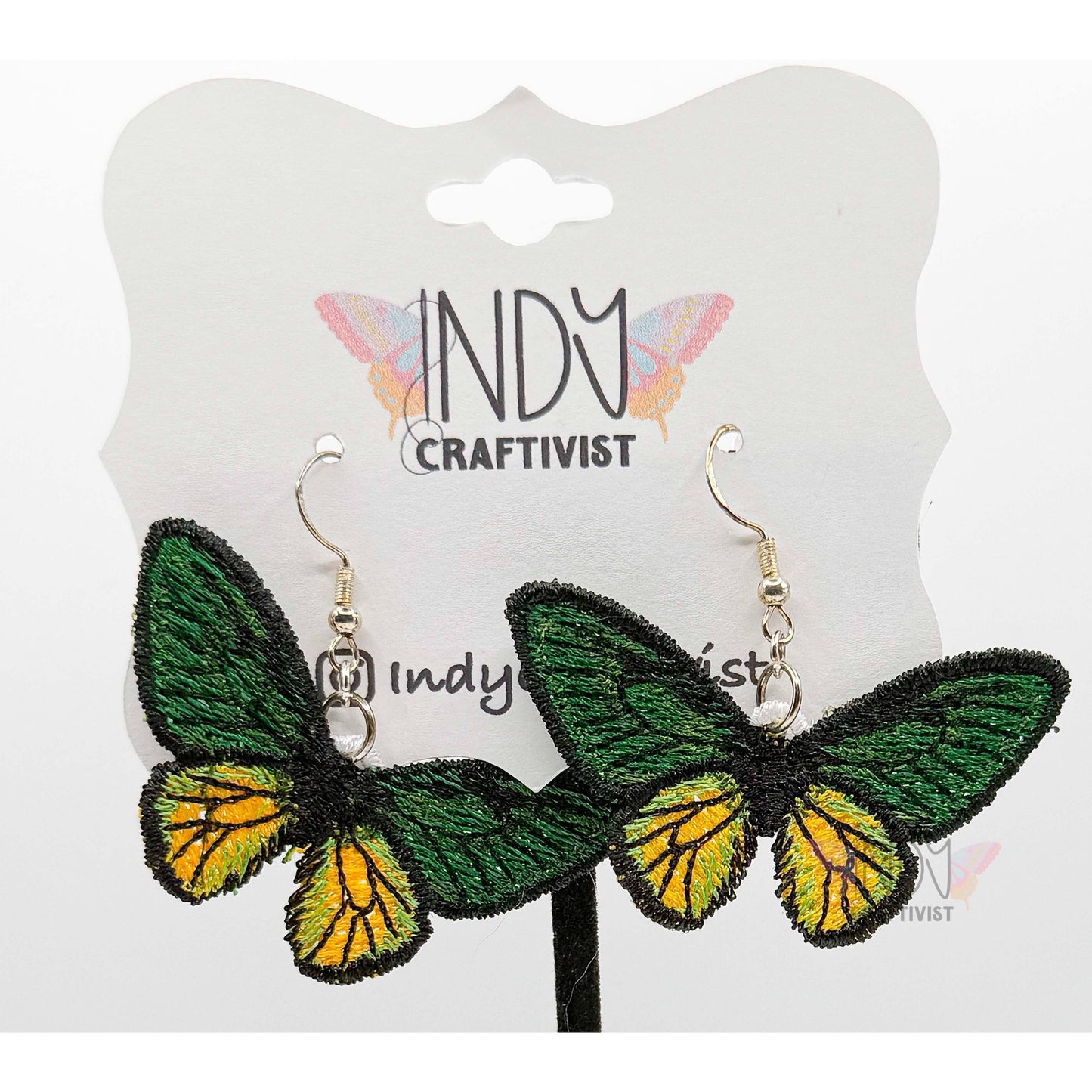 Cape York Birdwing Full Butterfly Earrings