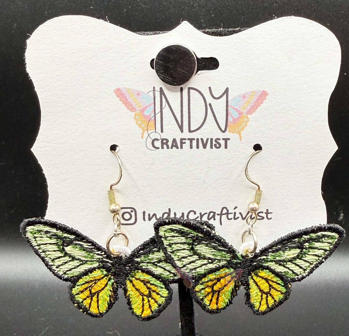 Cape York Birdwing Full Butterfly Earrings