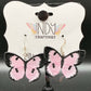 Pink Freestanding Lace Embroidered Full Butterfly Earrings
