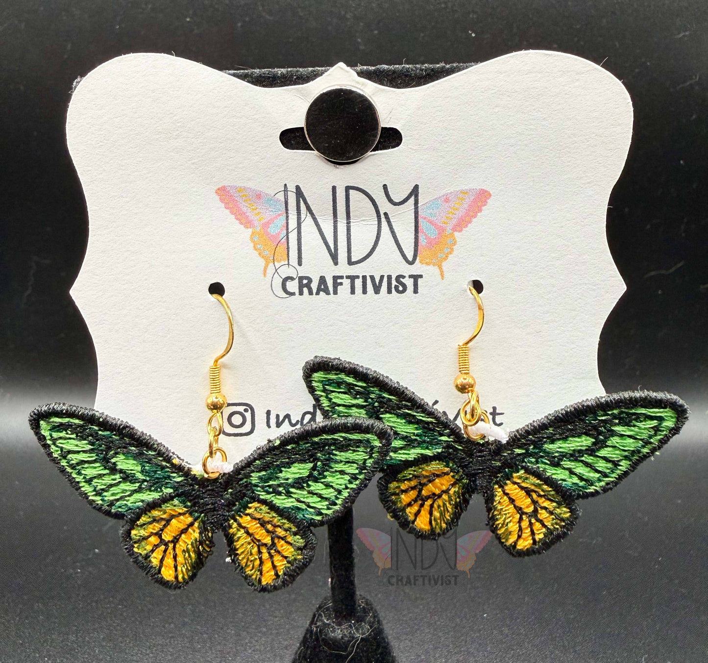 Cape York Birdwing Full Butterfly Earrings