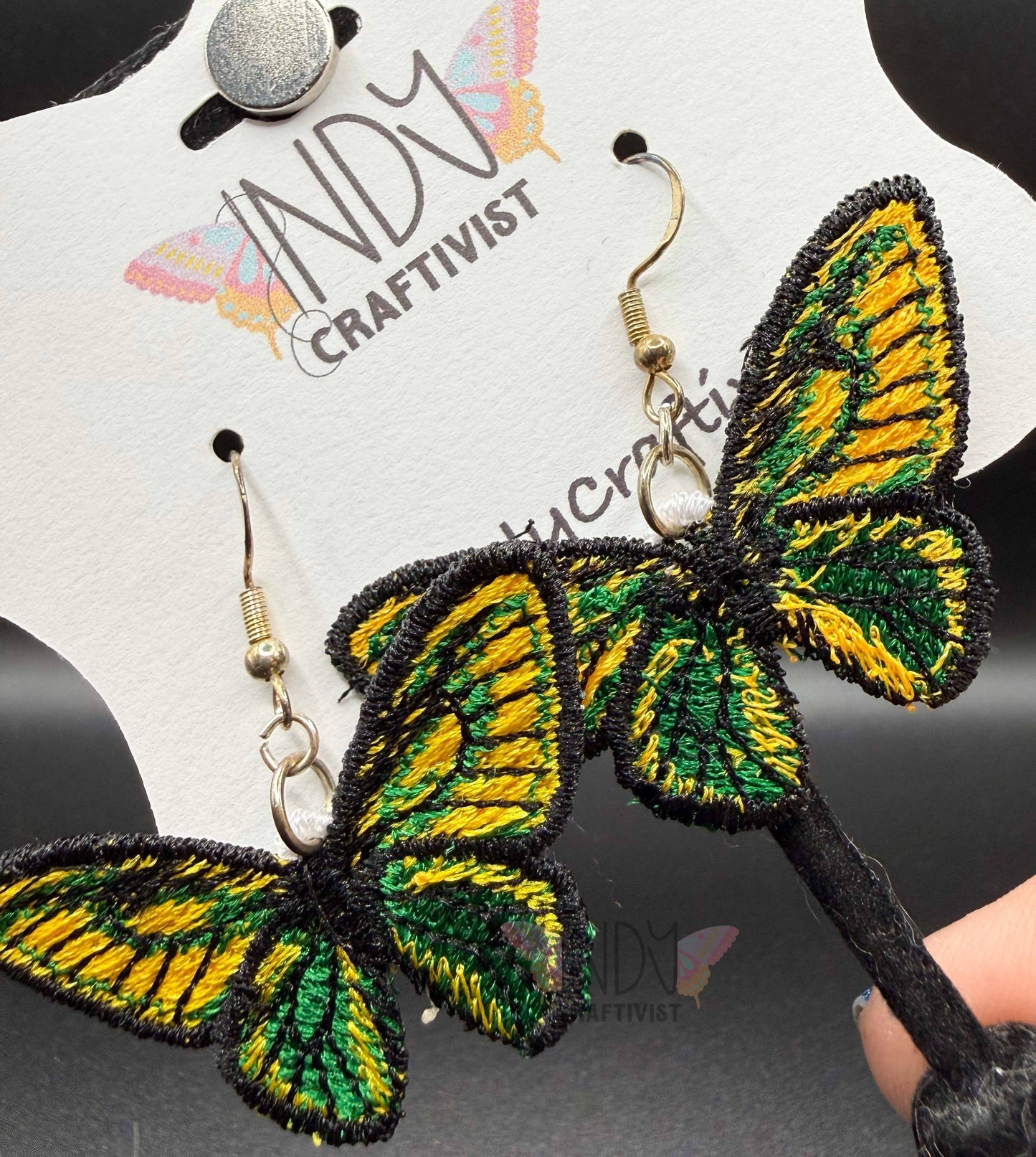 Cape York Birdwing Full Butterfly Earrings