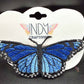 Made-To-Order Blue Monarch Freestanding Lace Embroidered Butterfly Hair Jewelry