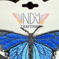 Made-To-Order Blue Monarch Freestanding Lace Embroidered Butterfly Hair Jewelry